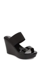 Women's Charles By Charles David Fighter Platform Mule Sandal M - Black