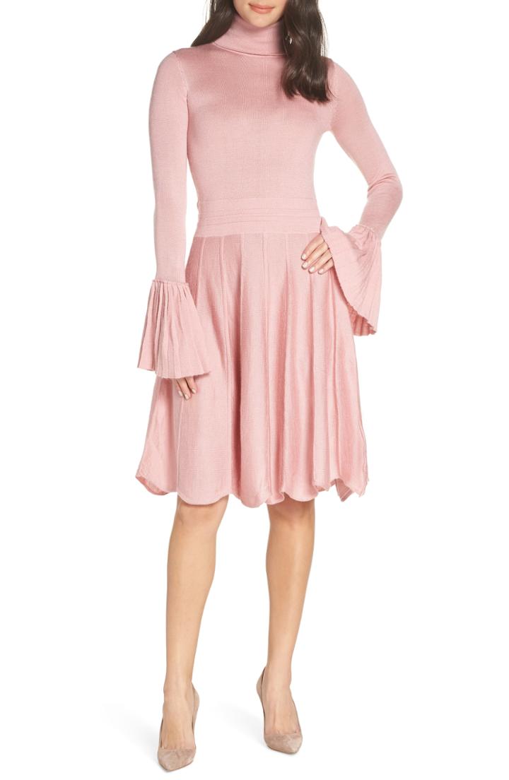 Women's Caara Pleated Cuff Sweater Dress - Pink
