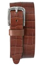 Men's Trask 'rex' Croc Embossed American Steer Leather Belt - Scotch