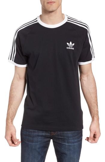 Men's Adidas Originals 3-stripes T-shirt, Size - Black