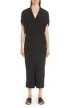 Women's Zero + Maria Cornejo Stretch Silk Surplice Dress - Black