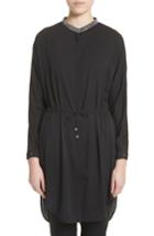 Women's Fabiana Filippi Stretch Silk Drawstring Tunic Us / 38 It - Black