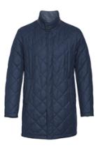 Men's Canali Reversible Quilted Wool Coat Us / 56 Eu R - Blue
