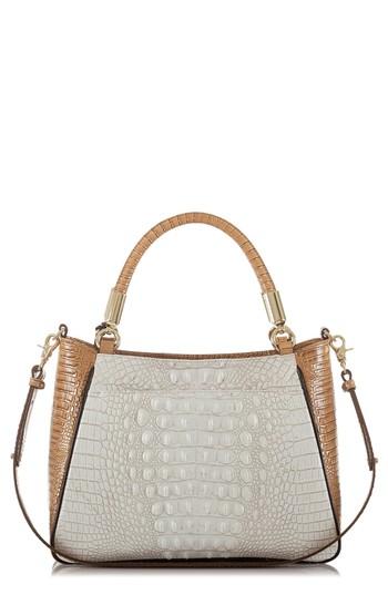 Brahmin Ruby Croc Embossed Leather Satchel - White