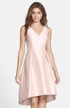 Women's Alfred Sung Satin High/low Fit & Flare Dress - Pink (online Only)