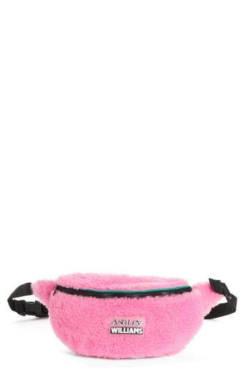 Ashley Williams Genuine Shearling Belt Bag - Pink