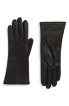 Women's Rag & Bone Slant Leather Gloves - Black