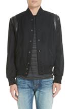 Men's Saint Laurent Teddy Bomber Jacket Eu - Black