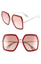 Women's Gucci 56mm Sunglasses - Shiny Endura Gld/pk Grad Mir