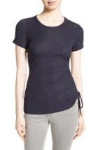 Women's Theory Jilaena T Side Ruched Ribbed Tee, Size - Blue