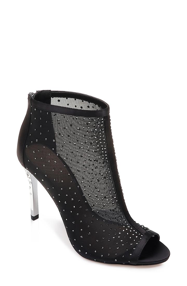 Women's Jewel Badgley Mischka Jodie Crystal Embellished Mesh Bootie M - Black