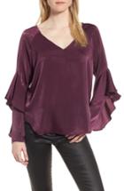Women's Chelsea28 Ruffle Sleeve Blouse, Size - Purple