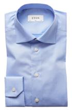 Men's Eton Slim Fit Houndstooth Dress Shirt - Blue