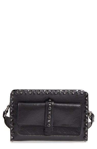 Valentino Rockstud Rolling - Noir Leather Crossbody Bag -
