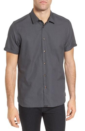 Men's Ted Baker London Geo Print Sport Shirt (l) - Blue