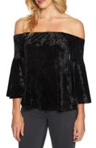 Women's 1.state Off The Shoulder Velvet Top, Size - Black