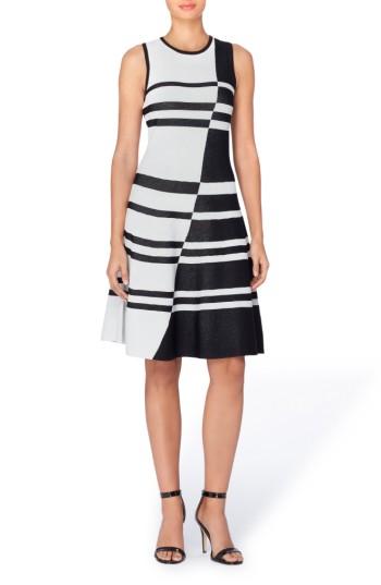 Women's Catherine Catherine Malandrino Loren Colorblock Stripe Dress - Black