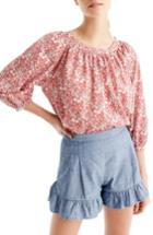 Women's J.crew Liberty Floral Print Perfect Top - Red