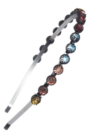 Tasha Multi Crystal Headband, Size - Black