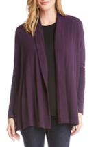 Women's Karen Kane Side Slit Open Cardigan - Purple