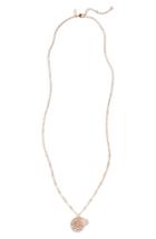Women's Topshop Rose Quartz Disc Pendant Necklace