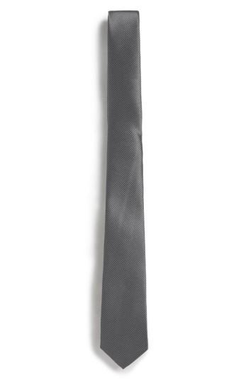 Men's Topman Slim Stripe Tie, Size - Grey