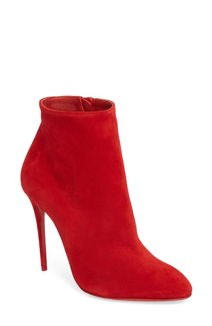 Women's Christian Louboutin Eloise Almond Toe Bootie Us / 36eu - Red
