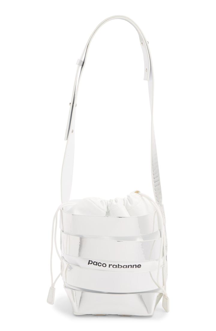 Paco Rabanne Metallic Mirror Cage Faux Leather Hobo Bag -