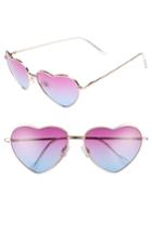 Junior Women's Bp. Heart Shaped 58mm Sunglasses - Gold/ Purple