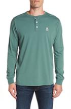 Men's Psycho Bunny Long Sleeve Henley T-shirt (m) - Green