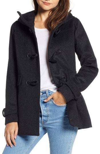 Women's Pendleton Roslyn Waterproof Lambswool Blend Hooded Coat - Grey