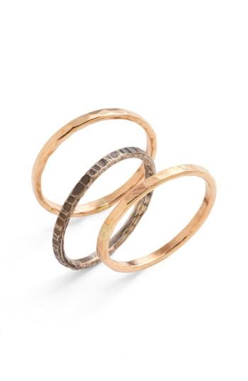 Women's Nashelle Ija Stackable Hammered Rings (set Of 3)