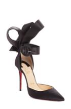 Women's Christian Louboutin Raissa Bow Ankle Strap Pump Us / 35eu - Black