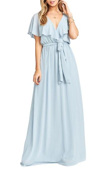 Women's Show Me Your Mumu Audrey Ruffle Wrap Front Gown - Blue