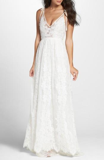 Women's Heartloom Charlie Tie Shoulder Lace Gown