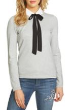 Women's Cece Scalloped Tie Collar Sweater - Grey