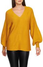 Women's 1.state Blouson Sleeve V-neck Sweater, Size - Yellow