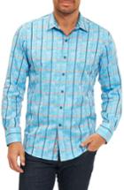Men's Robert Graham Kannan Egyptian Cotton Sport Shirt, Size - Blue