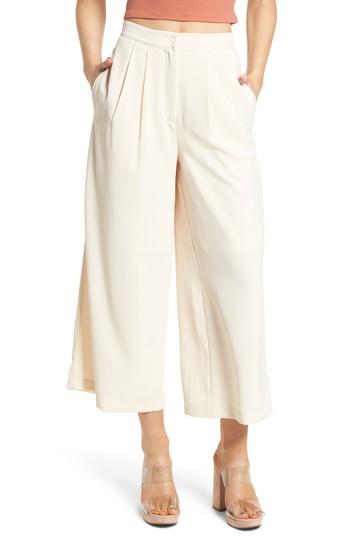 Women's Chriselle X J.o.a. Pleat High Waist Crop Wide Leg Pants - Pink