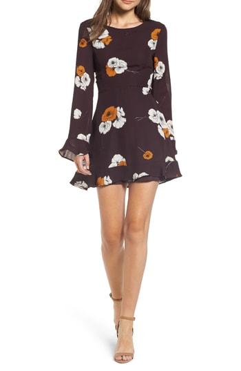 Women's Cupcakes And Cashmere Leena Vintage Floral Dress - Burgundy