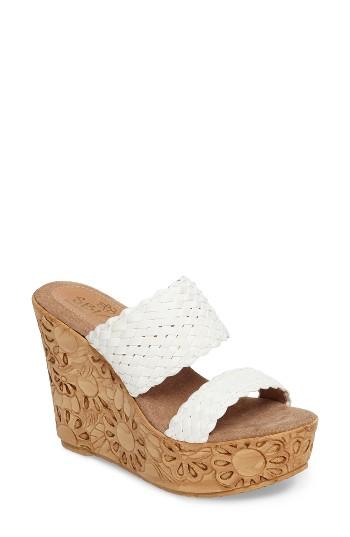 Women's Sbicca Halima Platform Wedge Sandal B - White