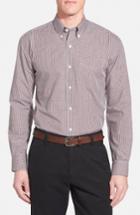 Men's Cutter & Buck 'epic Easy Care' Classic Fit Wrinkle Free Gingham Sport Shirt, Size - Burgundy (online Only)