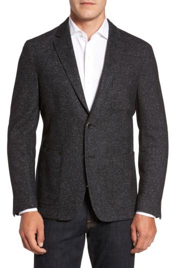 Men's Flynt Donegal Classic Fit Suede Trim Jersey Sport Coat R - Grey
