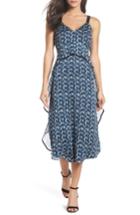 Women's Lenon Print Frill Midi Dress - Blue