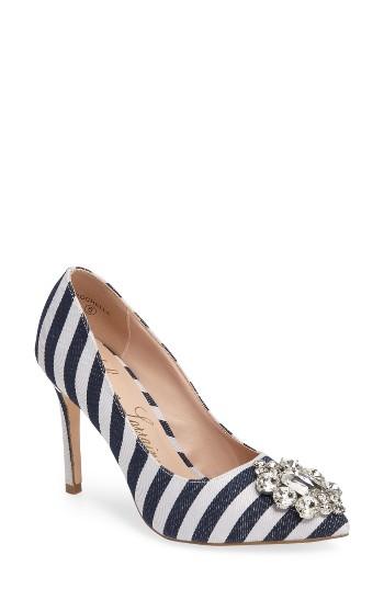 Women's Lauren Lorraine Rochelle Embellished Pump .5 M - Blue