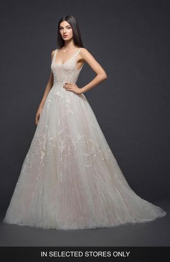 Women's Lazaro Embellished Tulle Gown, Size In Store Only - Pink
