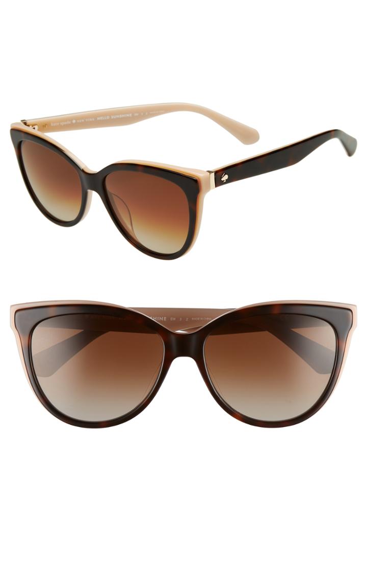 Women's Kate Spade New York Daeshas 56mm Cat Eye Sunglasses - Havana Pink Polar