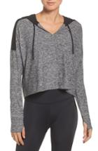 Women's Beyond Yoga Cut & Run Crop Hoodie - Grey