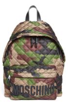 Moschino Quilted Nylon Logo Backpack - Green