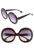 Women's Alice + Olivia Melrose 56mm Round Sunglasses - Dark Tortoise